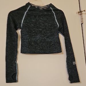 PINK Women's Black/Blue Long Sleeve Top
